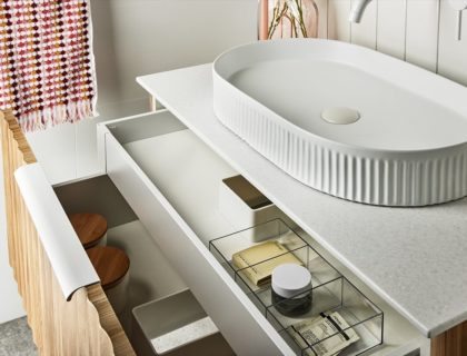 Cave Vanity custom vanity with basin