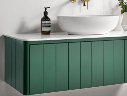 Linear Vanity custom vanity with basin