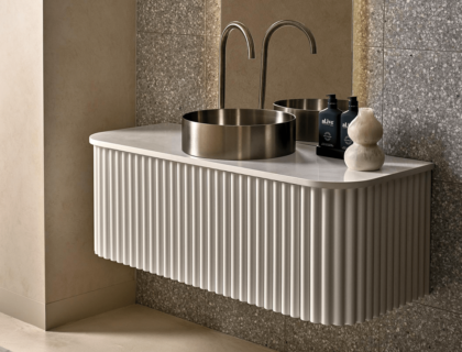 Stadium Vanity custom bathroom cabinet for storage